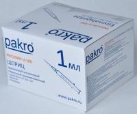 1 мл трехкомпонентный шприц Pakro инсулиновый U100 , с иглой 0,3х13, 100 шт купить в Екатеринбурге