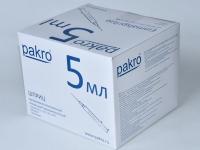 5 мл трехкомпонентный шприц Pakro, с иглой 0,7х40, 100 шт купить в Екатеринбурге